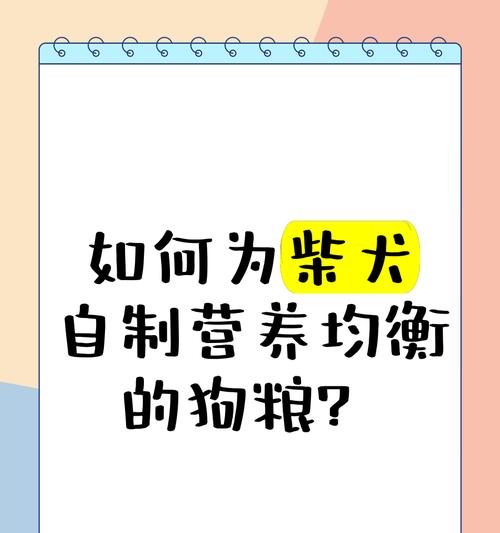 柴犬的日常饮食营养配比应该怎样制定？